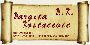Margita Kostačević vizit kartica